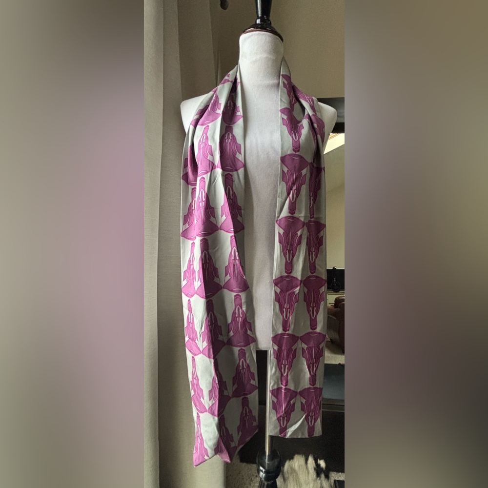 Iconic Thomas Wylde Skull Print Silk Scarf